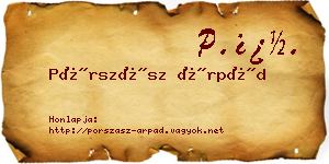 Pórszász Árpád névjegykártya